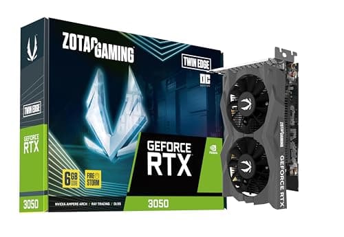 Image of ZOTAC Gaming GeForce RTX 3050 6GB GDDR6 Twin Edge OC 96-bit 14 Gbps PCIE 4.0 Super Compact Gaming Graphics Card, ZT-A30510H-10L