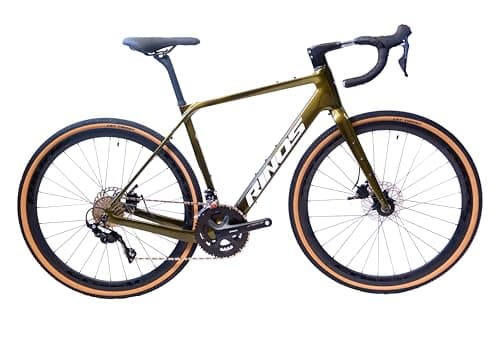 Image of Rinos Sandman 3 Gravel Bike – Lightweight Carbon Frame, Shimano 105 22-Speed, Disc Brakes, 700x40C Tyres (Gold, XL (58cm))