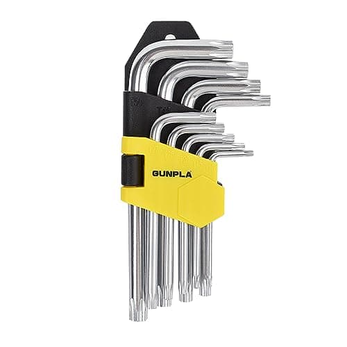Image of Gunpla Torx Hex Key Allen Star Short Arm Wrench Hex Keys Security Torx End Holes Set of 9 Pieces with Storage Case T10-T50 for Home Maintenance DIY
