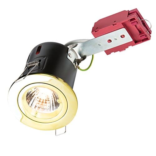 Image of Knightsbridge VFAVRDGICB Fixed IC Fire-Rated Downlight Metal, Brass, GU10, 50 W, 230 V