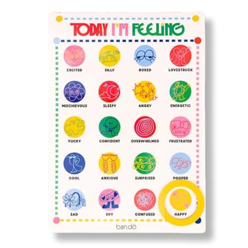 Image of ban.do Magnetic Daily Mood Tracker Feeling Poster Chart for Self Reflection and Care, Today I'm Feeling
