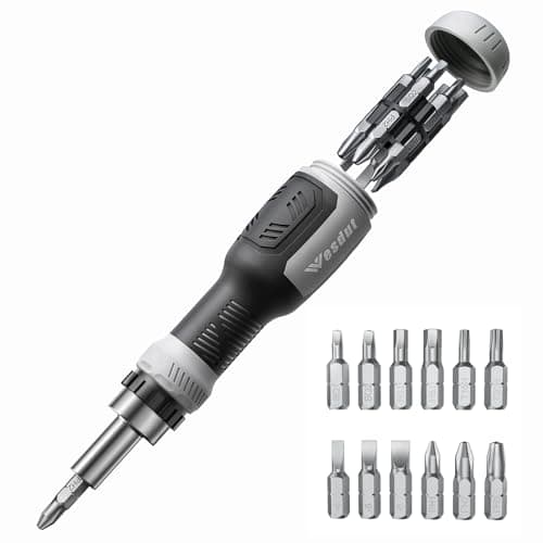 Image of Wesdut 13-in-1 Ratchet Screwdriver Set | Multi Bit Screwdriver with Torx, Flat, Phillips, Hex, Square & 1/4 Nut Driver | Heavy Duty Cr-V Steel, Ergonomic Handle for Home, Car & Garden Repairs