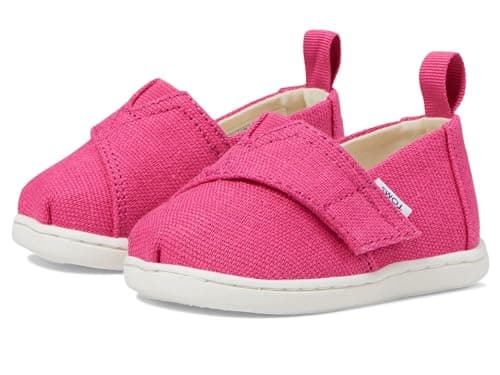 Image of TOMS Youth Girl's Classic Alpargata Espadrille Loafer Flat, Fuchsia Heritage Canvas, 13 UK
