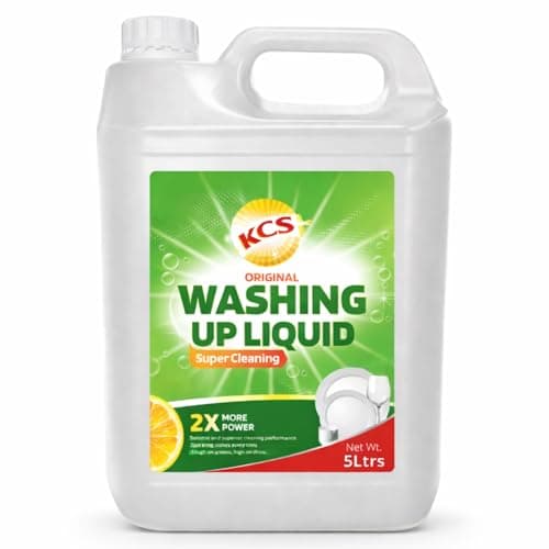 Image of KCS Washing Up Liquid 5 Litre – Concentrated Dishwashing Liquid | Powerful Grease Removal | Long-Lasting Family & Commercial Size