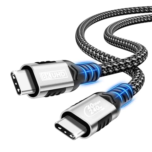 Image of USB C Data Cable,40Gbps USB4 Data Cable,2m 240W USB C Charging Cable,8K@60hz/5K@60hz/4K@144hz Video Cable,USB C To USB C PD3.1 For iphone 17 Pro Max/Plus/Pro/16/15/Air,Macbook Pro/ipad Pro,PSSD