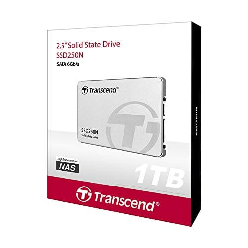 Image of Transcend SSD250N 1 TB 2.5 Inch SATA III 6 Gb/s Internal Solid State Drive (SSD) 3D TLC NAND built for NAS System (TS1TSSD250N)