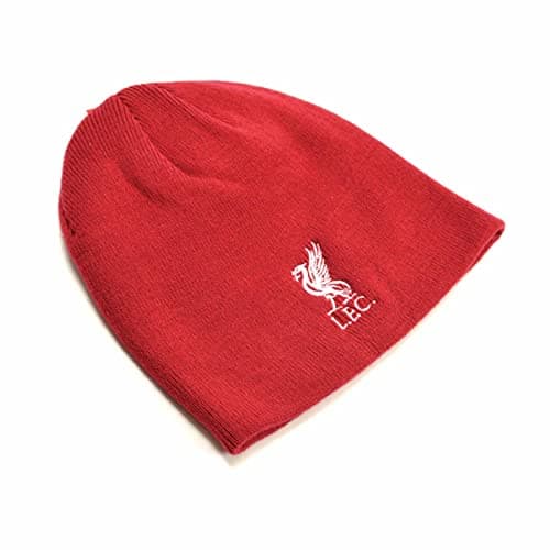 Image of Liverpool FC Crest Knitted Beanie (One Size) (Red/White)