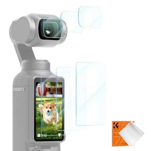Image of K&F CONCEPT Lens Screen Protector for DJI Osmo Pocket 3/4, [3+3 Pack] Creator Combo Camera 9H Tempered Glass Protective Film for DJI Osmo Pocket 3/4 with Cleaning Cloth Anti-Scrach Anti-Bubble