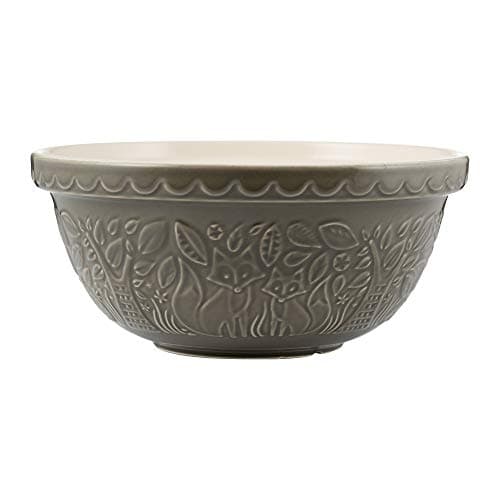 Image of Mason Cash in The Forest Fox Mixing Bowl 4.5 Litre | 29cm Grey S12 Stoneware Bowl for Bread, Cake, Cookie, Pastry & Pudding Mixes, Embossed Woodland Design