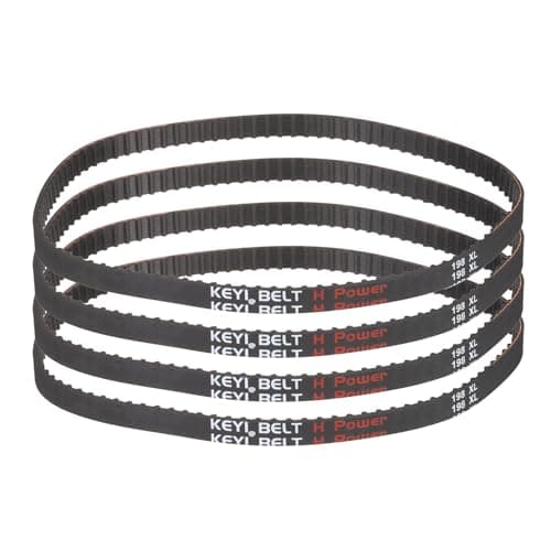 Image of sourcing map 4pcs 198XL 037 Timing Belt 99 Teeth Rubber Geared Cogged Belt, 0.37" Width, 0.20" Pitch Mechanical Replacement Belts