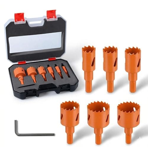 Image of 8 Pieces Hole Saw Set, 16-35mm Circular Hole Cutter Set with Hex Key, Drill Bits for Wood, PVC, Plastic and Plasterboard (16/18/20/25/30/35mm)