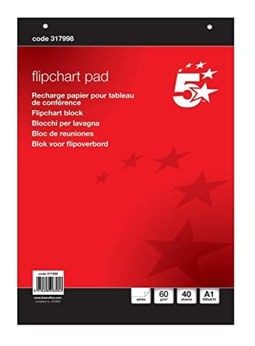 Image of 2 x Office Flipchart Pad Perforated 40 Sheets A1 Plain