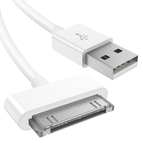 Image of Vancle 30 Pin Charger Cable Compatible with iPhone 4/4s, iPad 1st/2nd/3rd Gen, iPod Touch/Nano Classic, USB Sync & Charging Cord