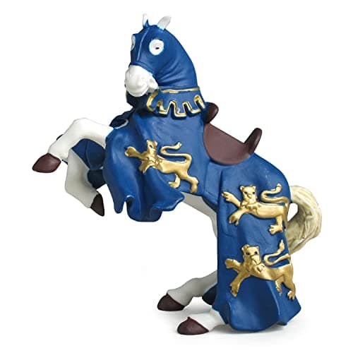 Image of Papo - Realistic Horse Of Blue King Richard Figure - Ages 3+ - Fantasy & Medieval Collection - Creative Play Knights World - Gift Idea Toy for Girls and Boys