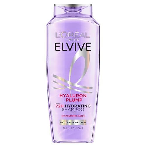 Image of L'Oreal Paris Elvive Hyaluron Plump Hydrating Shampoo for Dehydrated, Dry Hair Infused with Hyaluronic Acid Care Complex, Paraben-Free, 12.6 Fl Oz