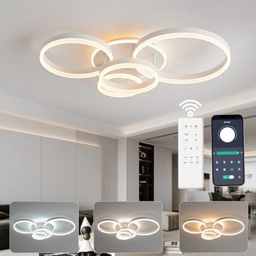 Image of BLMYL LED Ceiling Light Dimmable 3000K - 6000K, 72W 7200lm Lamp Living Room Lamp, 78CM Ceiling Light Rings LED, Living Room Ceiling Lamp for Bedroom, Children's Room, Kitchen, Hallway