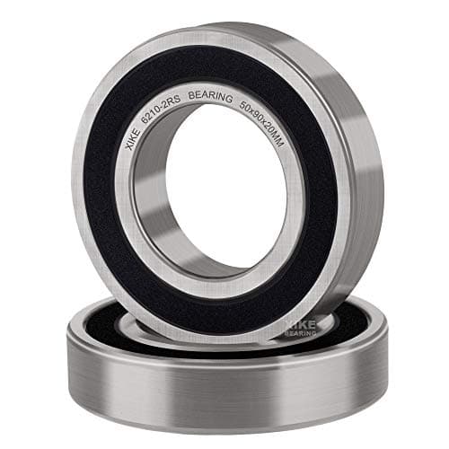 Image of XIKE 2Pcs 6210-2RS Double Rubber Seal Bearings,Pre-lubricated and Stable Performance and Cost Effective,Deep Groove Ball Bearings (50x90x20mm)