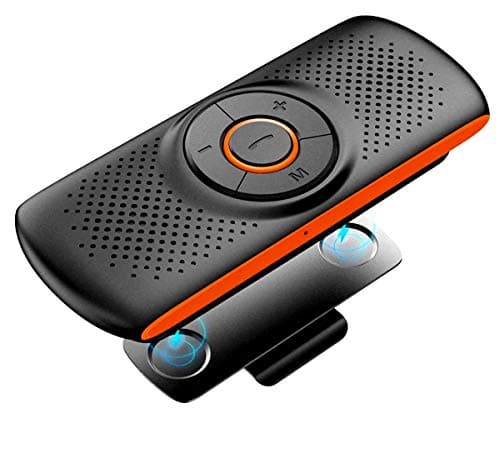 Image of TIANSHILI Bluetooth Visor Clip Car Speaker, Wireless Handsfree Speakerphones, Stereo Sound Enhanced Bass/Built-in Mic/TF Card Player/Google Assistant Voice Command Portable Speakers…