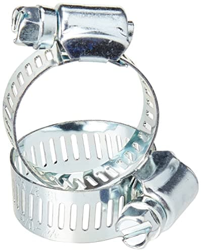 Image of Merriway BH02276 (2 Pcs) Jubilee Pipe Hose Clip Clamp, Size 0X: 18 - 25mm (3/4 inch to 1 inch)Mild Steel - Pack of 2 Pieces, Grey