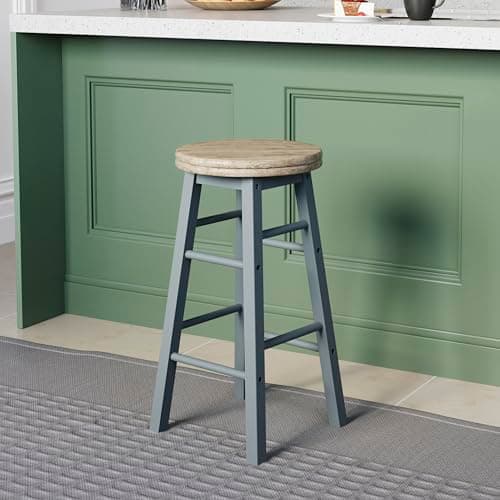 Image of Chef Vida Revolving Breakfast Bar Stool Wooden Kitchen