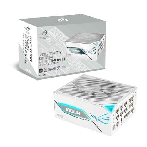 Image of ASUS ROG Thor 1200W Platinum III White - Power Supply (80 Plus Platinum Certified, ATX 3.1, PCIE 5.1, GaN MOSFET, GPU-First IVS, Magnetic OLED Display, Turbo Mode, Guaranteed 10 Years)