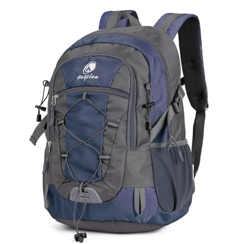 Image of Outplea 25L Hiking Backpack for Men Women, Lightweight Outdoor Rucksack for Trekking Climbing Sports, Casual Daypack for Travel School Work, Navy Blue
