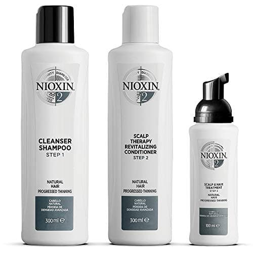 Image of Nioxin 3-Part System, System 2 Natural Hair with Progressed Thinning, Hair Thickening Treatment, Scalp Therapy, Loyalty Kit