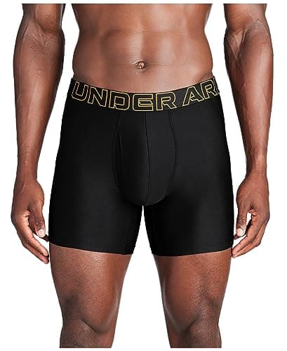 Image of Under Armour Men's Tech 6-inch Boxerjock 2-Pack Boxer Briefs, Black Multi 3 Pack, 5XL (Pack of 3)