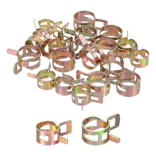 Image of sourcing map ID 12mm 15mm 1/2 Inch 9/16 Inch Fuel Line Hose Clips, Pipe Spring Hose Clamp,Low Pressure Air Clamp, Water Pipe Air Tube Vacuum Hose Clips Fastener Pack of 20