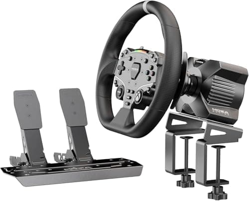 Image of MOZA R3 Racing Wheel and Pedals Bundle for Xbox & PC,Powerful 3.9Nm DD Servo Motor with Aviation-Grade Aluminum Construction,Durable ISF PU Grips 11-inch Racing Wheel