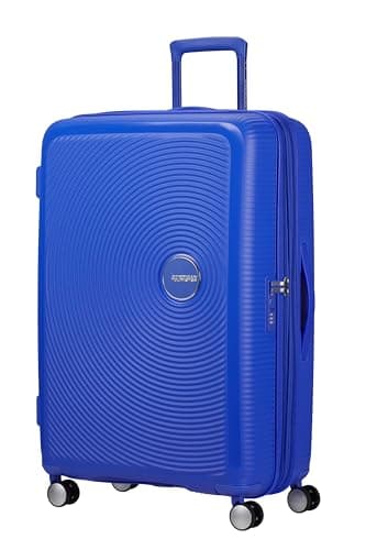 Image of American Tourister Soundbox - Hard Shell Suitcase Large, 77 cm - Trolley Suitcase with 4 Wheels, TSA Lock, Expandable & Light, 97/110L, Blue (Cobalt Blue)