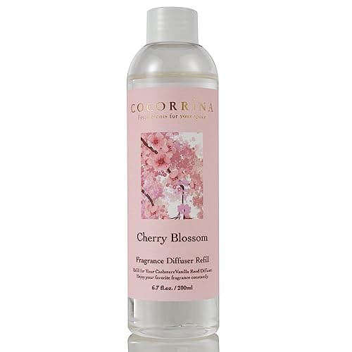 Image of Cocorrína Reed Diffuser Refill - Cherry Blossom 200ml Scented Oil for Reed Diffuser Home Fragrance for Bedroom, Bathroom Office Home Décor