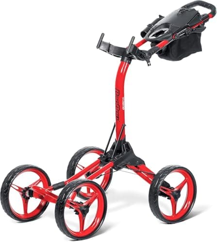 Image of Bag Boy Disc Golf Quad Cart, Quad XL - Red/Matte Black
