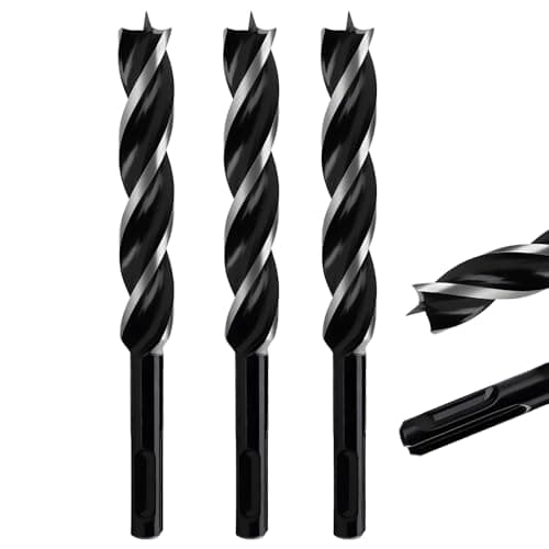 Image of MOXPIFY Extra Long 16mm x 155mm Auger Drill Bit 3pcs SDS Plus, SDS Wood Auger Drill Bits for Woodworking