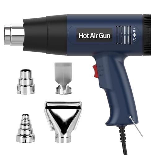 Image of AHDXKUE Heat Gun, 2000W Hot Air Gun Kit 60℃-600℃ Dual Temperature Settings and Overload Protection, Heat Gun for Paint Stripping Heat Gun for DIY and Professional Use of Hot Air Gun (4 Nozzles)
