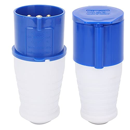 Image of 2Pcs 32 Amp Plug, 32Amp Industrial Connector 1‑Phase 3 Pin Industrial Plug, Explosion‑Proof Waterproof 32A 220‑250V 2P+E, Male And Female Locking Plug Socket Connector Industrial