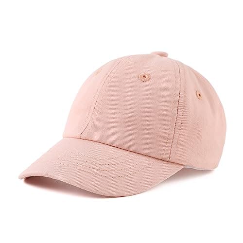 Image of XIAOHAWANG Classic Kids Baseball Hat for Girl Cotton Baby Sun Hat Summer Toddler Boys Baseball Cap (Pink, 52cm)