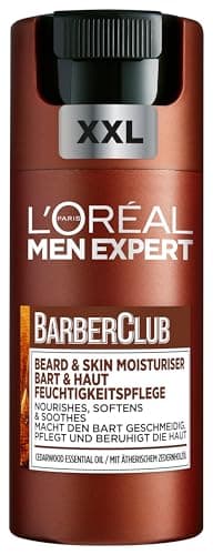 Image of L'Oréal Paris Men Expert Barber Club Beard and Face Moisturiser XL, Softening, Soothing, Face Hydration, Enriched with Natural Cedarwood Essential Oil, Paraben Free, 100ml