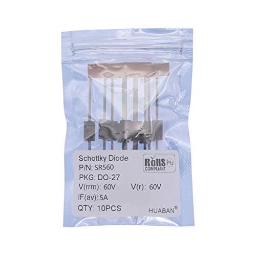 Image of HUABAN 10PCS SR560 (SB560) Schottky Barrier Rectifier Diodes 5A 60V DO-201AD (DO-27) Axial 5 Amp 60 Volt