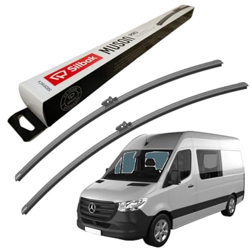 Image of Silbak Windscreen Wipers, fits for MERCEDES SPRINTER (2018 ONWARDS) (Non Integrated Washer Jets) Front Wiper Blades, 650mm/600mm