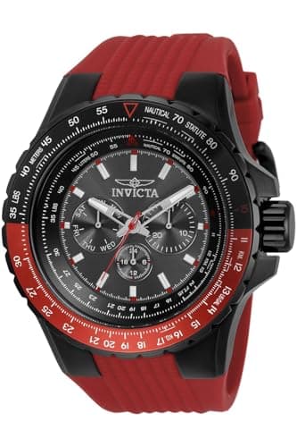 Image of Invicta Aviator 33039 Men's Watch - Waterproof - Analogue - Quartz Movement - Stainless Steel with Black dial - 50mm