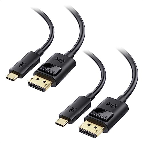 Image of Cable Matters 2-Pack 8K USB C to DisplayPort Cable 1.8 m(USBC to Display port Lead/Displayport to USB C Cable) 8K@60Hz, 4K@60Hz, in Black - Thunderbolt 3 Port Compatible for MacBook Pro, Dell XPS