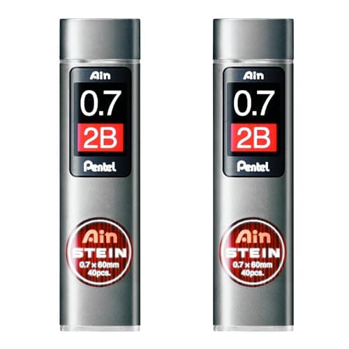 Image of Pentel Ain Stein Mechanical Refill Leads - Pack of 2 Tubes (0.7mm 2B)