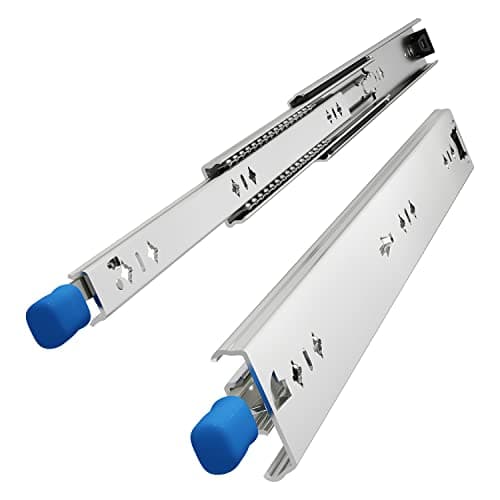 Image of VADANIA 600mm Heavy Duty Drawer Runners with Lock #D53 1 Pair, Drawer Slides, Max Load 120kg, Side Mount Full Extension, Industrial Locking Drawer Slides for Shelf, Van, Truck RV Pull Out