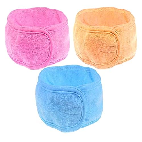 Image of Adjustable Facial Band For Girls Women's And Men's Polycotton Facial Headbands Set of 3 Pcs, Makeup Headbands Beauty Parlour/Salon Accessories And Home Use