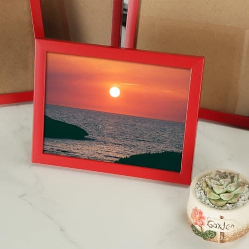 Image of Photo Frame for Tabletop Small Picture Frames Red 5" x 3.5" (12.8 x 8.9cm)