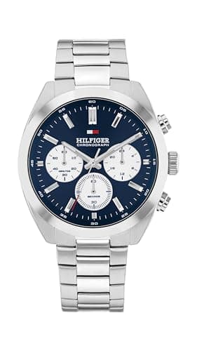 Image of Tommy Hilfiger Chronograph Quartz Watch for Men with Silver Stainless Steel Bracelet - 1710722