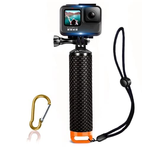 Image of Waterproof Floating Hand Grip Compatible with GoPro Hero 13 12 11 10 9 8 7 6 5 4 3+ 2 1 Session Black Silver Handler & Handle Mount Accessories Kit for Water Sport and Action Cameras (Orange)
