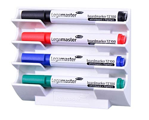 Image of Legamaster Magnetic Whiteboard Marker Holder - White - Ideal for Clean-Desk Policies