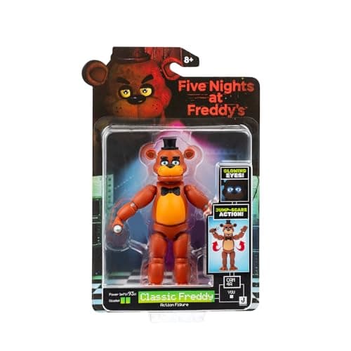 Image of Five Nights at Freddy’s Classic Freddy - 5-Inch Articulated Figure with Jumpscare Feature and Glow-In-The-Dark Eyes